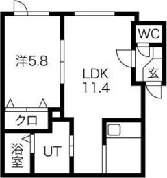 札幌市東区東苗穂三条のアパートの間取り