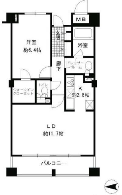 新宿区左門町のマンションの間取り