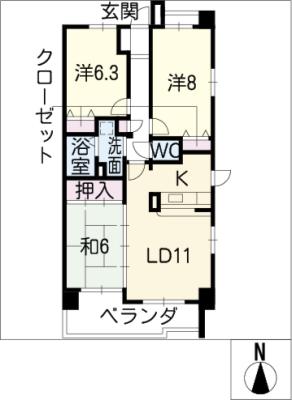 サンコート桃花台Ｄ棟の間取り