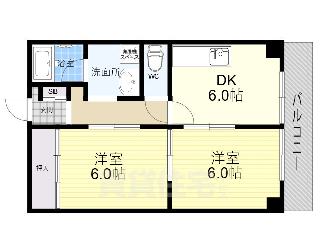 京都市下京区綾堀川町のマンションの間取り