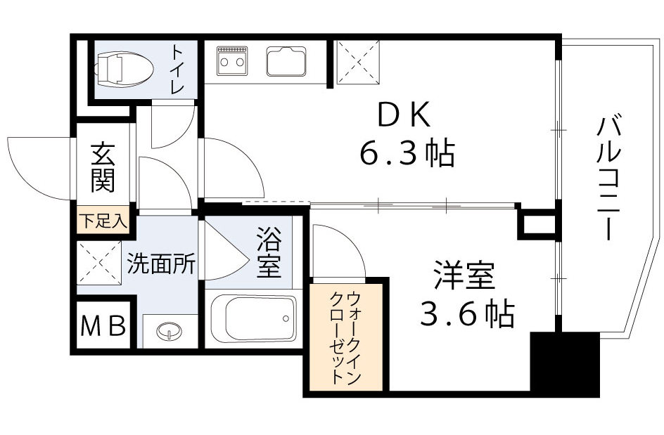 ライフフィールドなにわ本町RUELLEの間取り