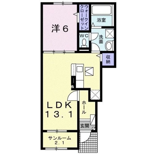 和歌山市西浜のアパートの間取り