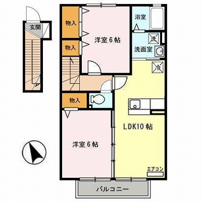 山形市江俣のアパートの間取り