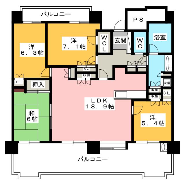 セルシオコート日進の間取り