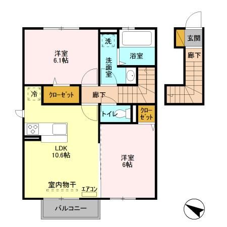 松戸市五香南のアパートの間取り