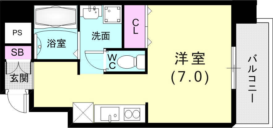 ラ・ウェゾン塚本通の間取り