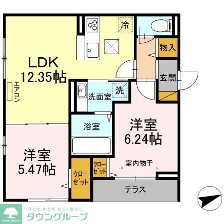 習志野市東習志野のアパートの間取り