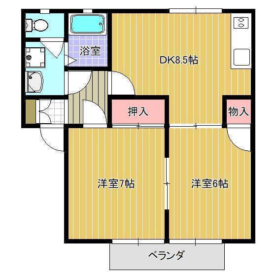 山形市深町のアパートの間取り