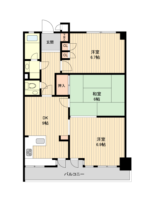 松戸市日暮のマンションの間取り