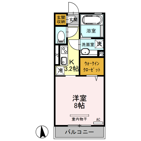 熊本市東区下江津のアパートの間取り