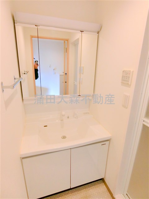 洗面設備　洗面脱衣所　3面鏡の独立洗面台