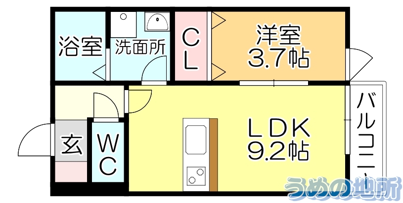 ＪＲ久大本線 久留米高校前駅 徒歩5分 3階建 築4年の間取り写真