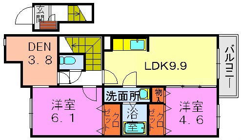 ＪＲ東海道本線 守山駅 徒歩18分 2階建 築21年の間取り写真