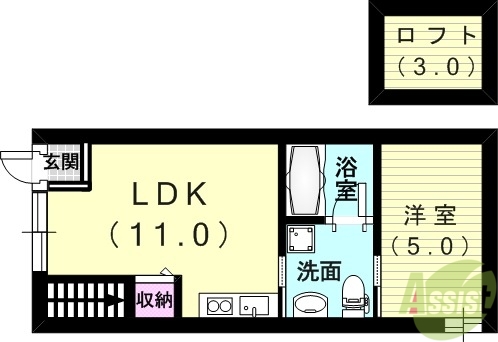 下三条町ソラノマの間取り写真