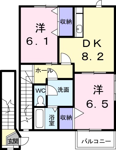 高松琴平電鉄長尾線 元山駅 徒歩7分 2階建 築28年の間取り写真