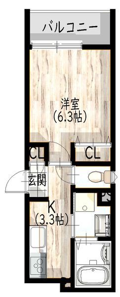 阪神電鉄阪神なんば線 千鳥橋駅 徒歩14分 3階建 築6年の間取り写真
