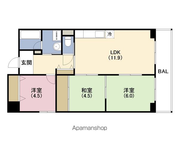 阪急神戸線 中津駅 徒歩5分 13階建 築29年の間取り写真