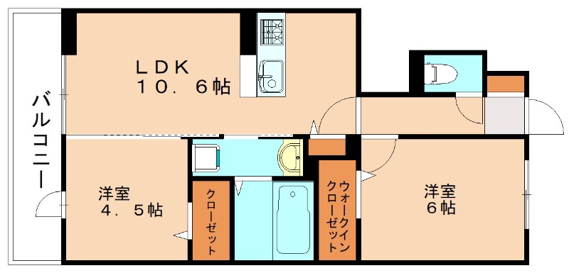 ＪＲ鹿児島本線 赤間駅 徒歩7分 2階建 築1年の間取り写真