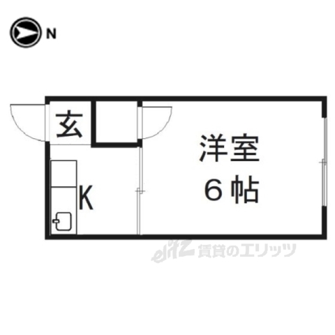 京都市左京区山端川原町のアパートの間取り