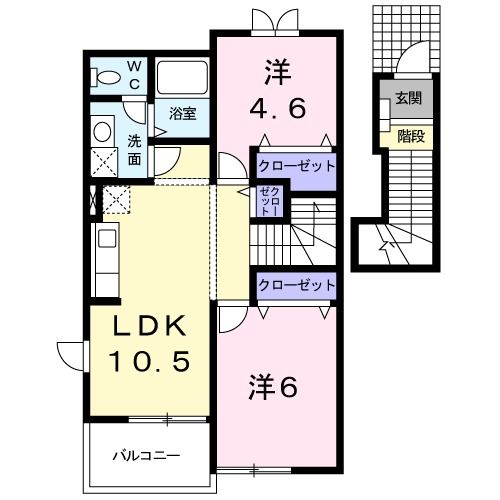 エヴァーグリーンＦの間取り