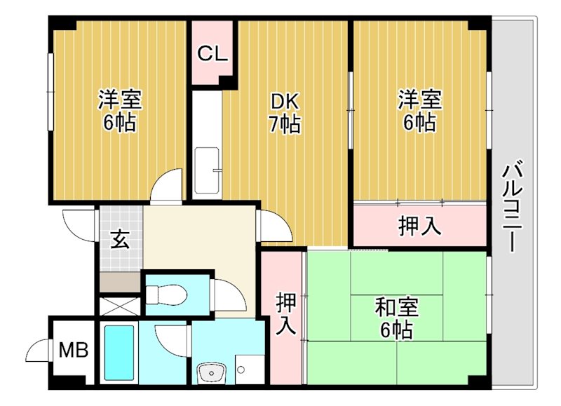 西谷第５ハイツの間取り