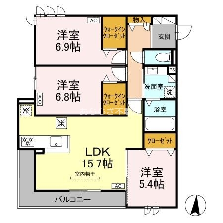 浜松市中央区上西町のアパートの間取り