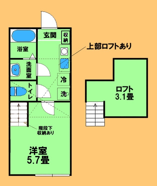 神奈川県相模原市中央区鹿沼台２（アパート）の賃貸物件の間取り