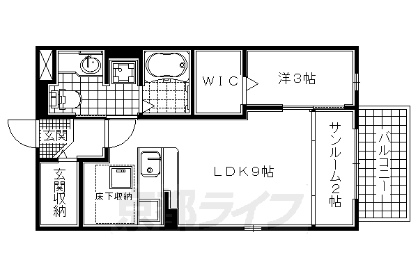 城陽市富野のアパートの間取り