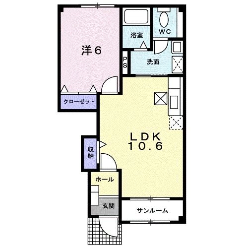 八戸市大字白銀町のアパートの間取り