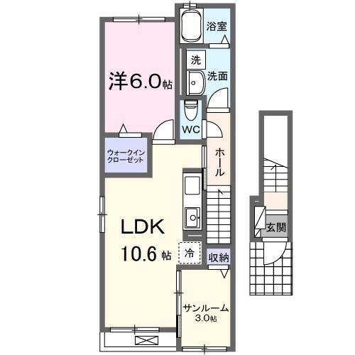 【四條畷市中野本町のアパートの間取り】