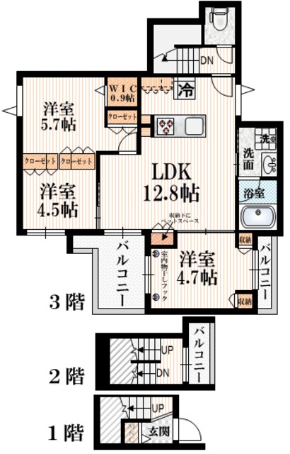 新宿区原町のマンションの間取り