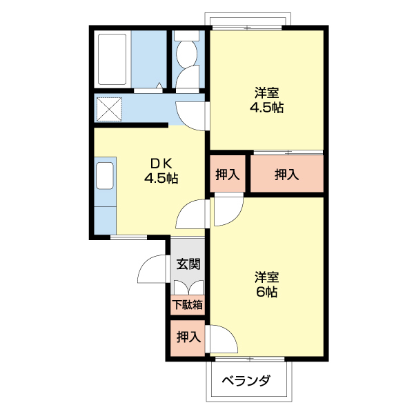 神波ハイツの間取り