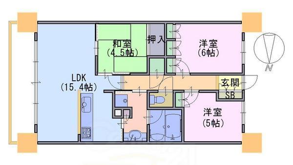 京都桂川つむぎの街ブライトスクエア　1328号の間取り