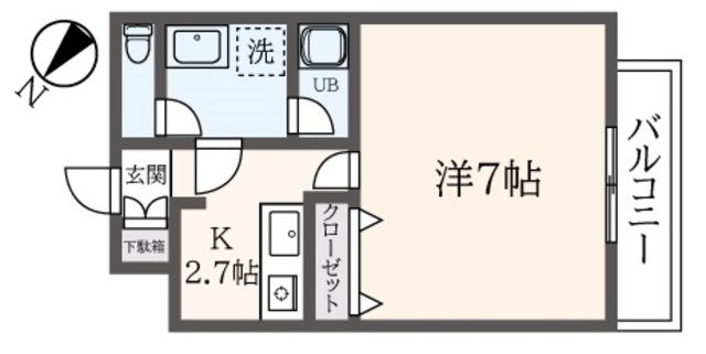 川崎市麻生区栗木台のアパートの間取り