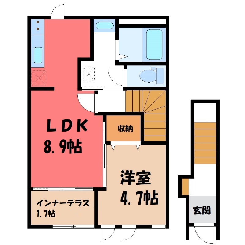 【栃木市今泉町のアパートの間取り】