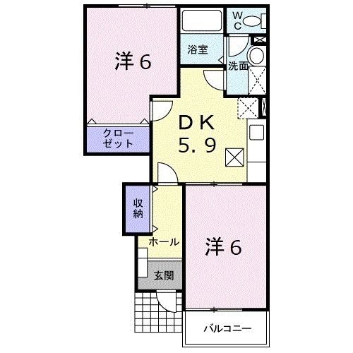 広島市安佐北区可部南のアパートの間取り