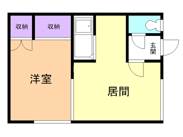 旭町１１３ハイツＡの間取り