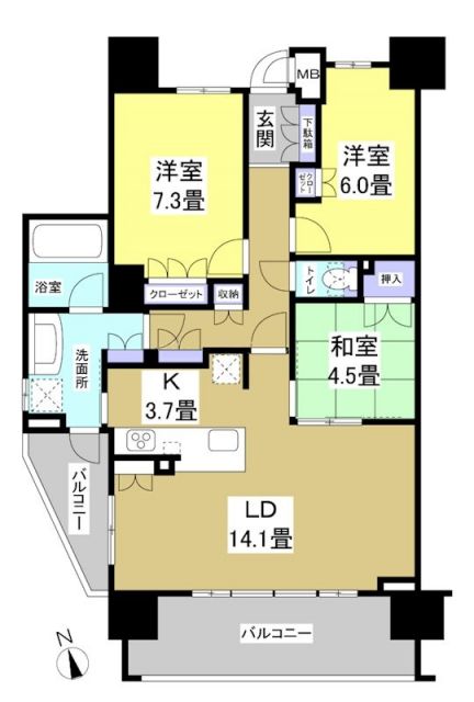 プレミスト元浜の間取り