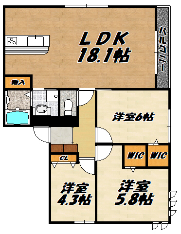 クラシスト万代の間取り