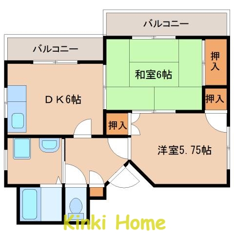 和歌山市植松丁のマンションの間取り