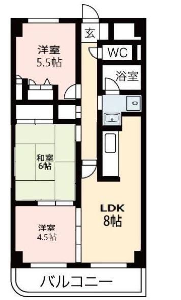 所沢市小手指台のアパートの間取り