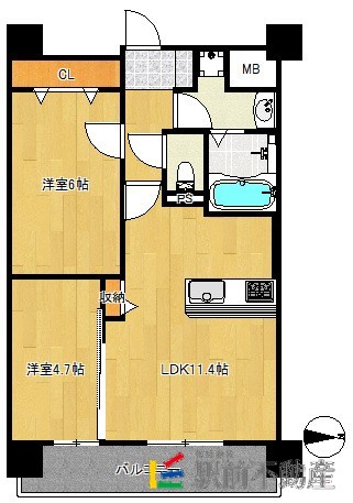 久留米市梅満町のマンションの間取り