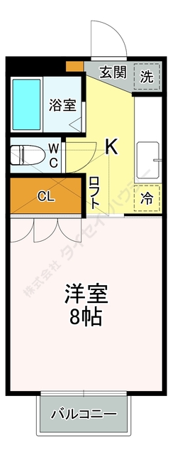 仙台市青葉区旭ケ丘のアパートの間取り