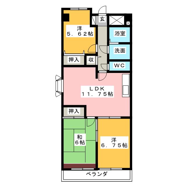 里水マンションＢ棟の間取り