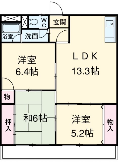 入場ハイツの間取り