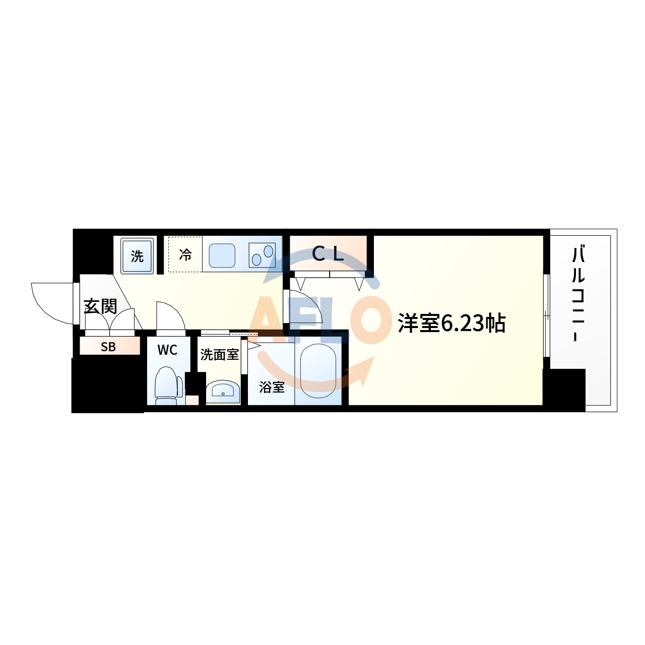 東大阪市岸田堂南町のマンションの間取り