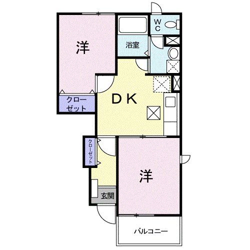 比企郡小川町大字青山のアパートの間取り