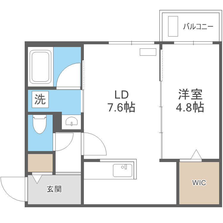 札幌市白石区東札幌六条のマンションの間取り