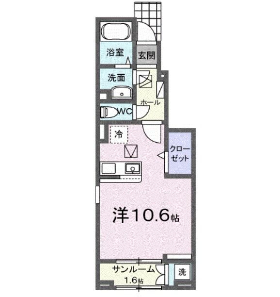 角田市梶賀のアパートの間取り