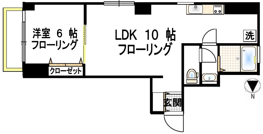 ローリエヤマモト　リノベ　東京タワービューの間取り